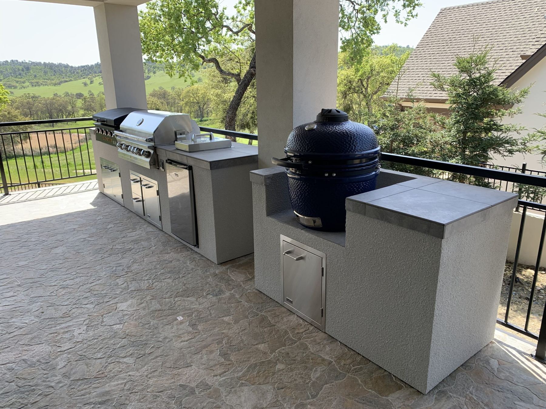 Custom covered outdoor kitchen built by Just BBQ Grills