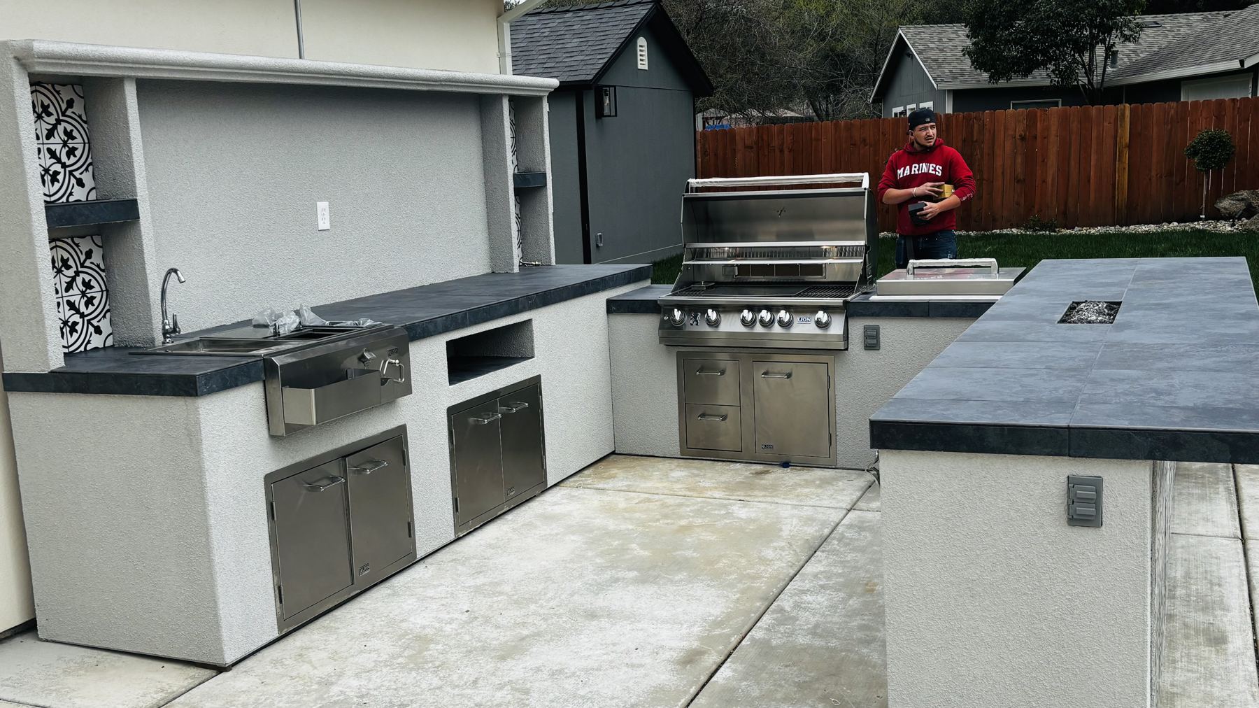 Open-air outdoor kitchen built by Just BBQ Grills