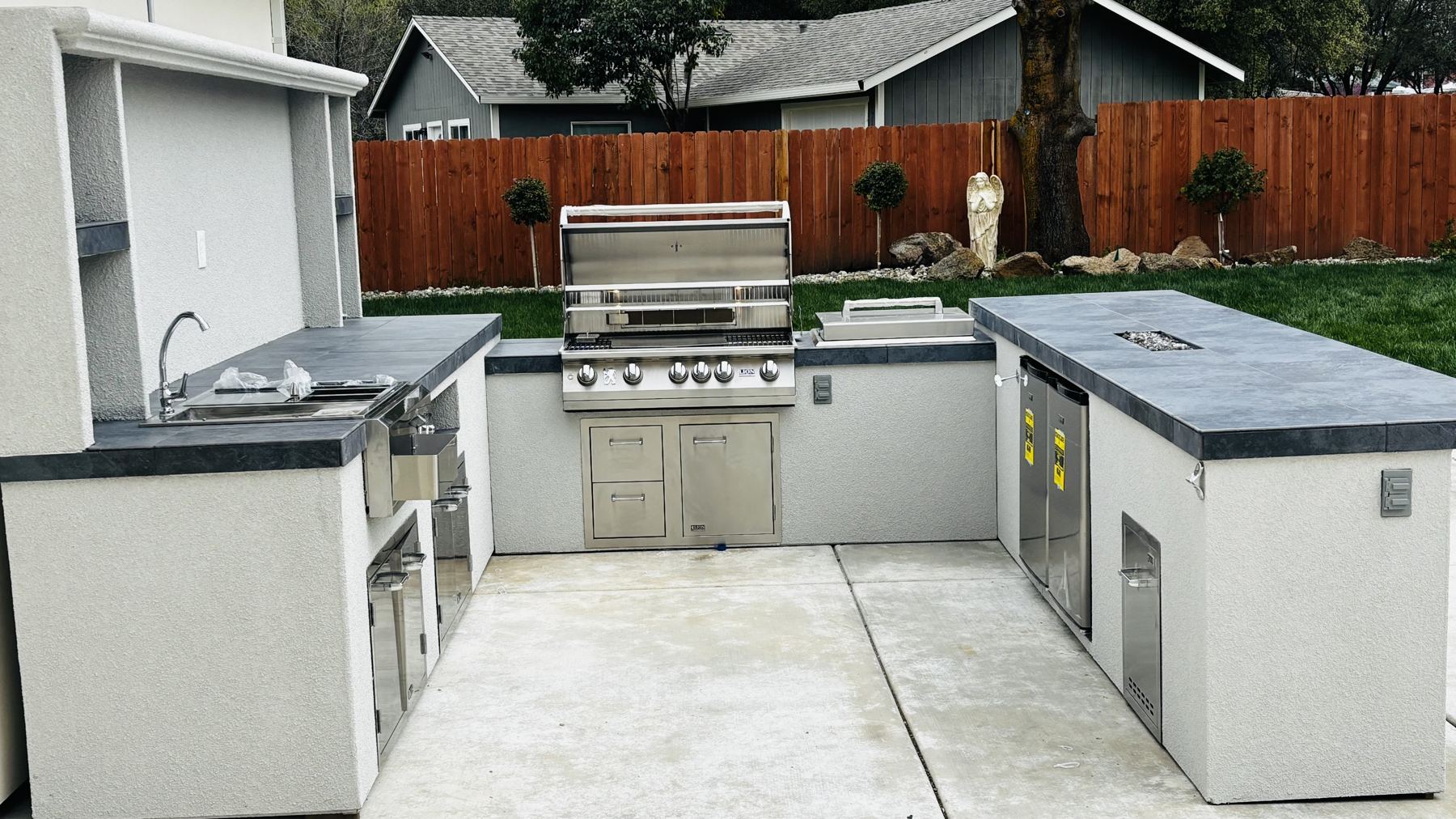 Open-air outdoor kitchen built by Just BBQ Grills