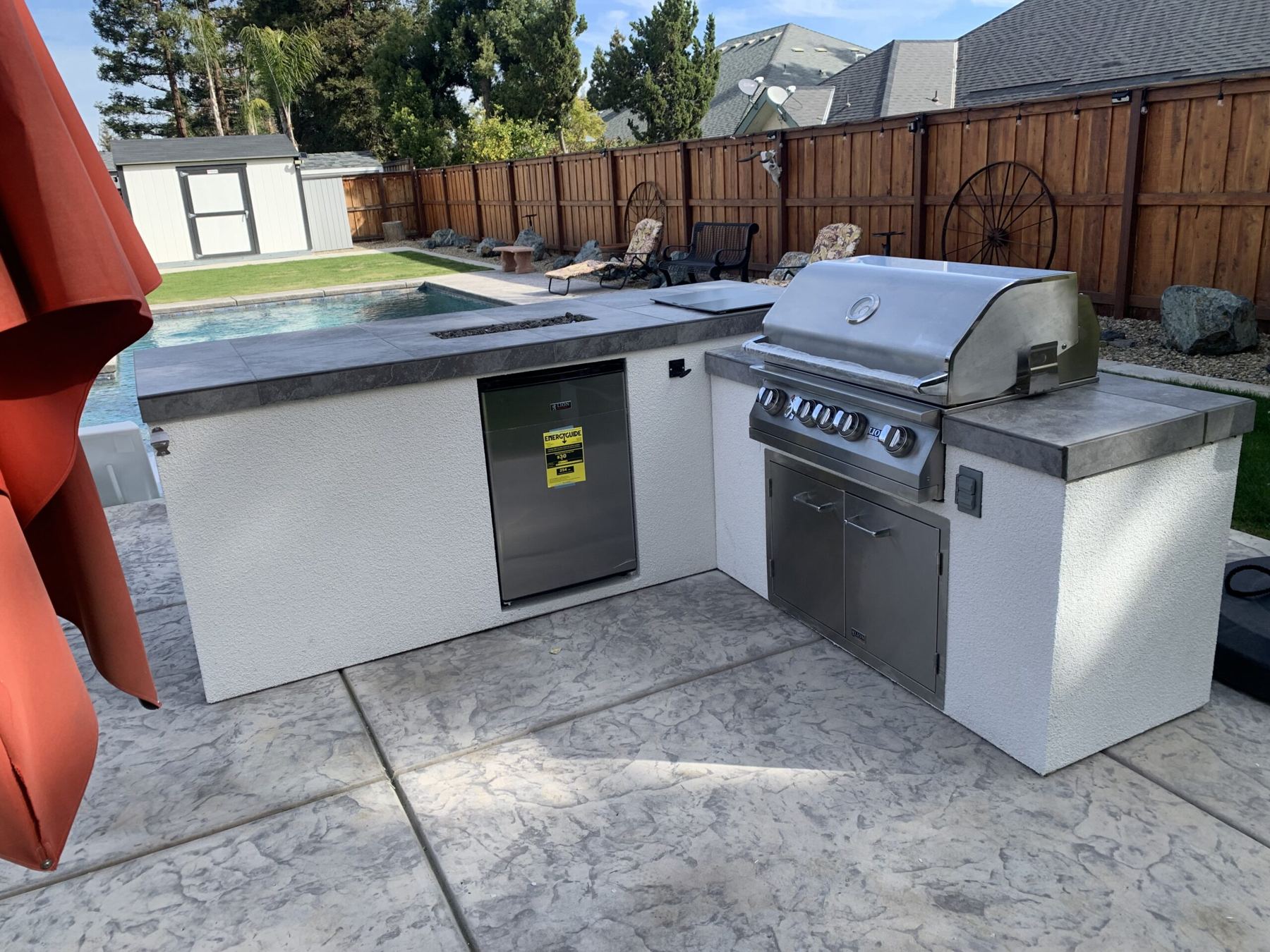 Open-air outdoor kitchen built by Just BBQ Grills